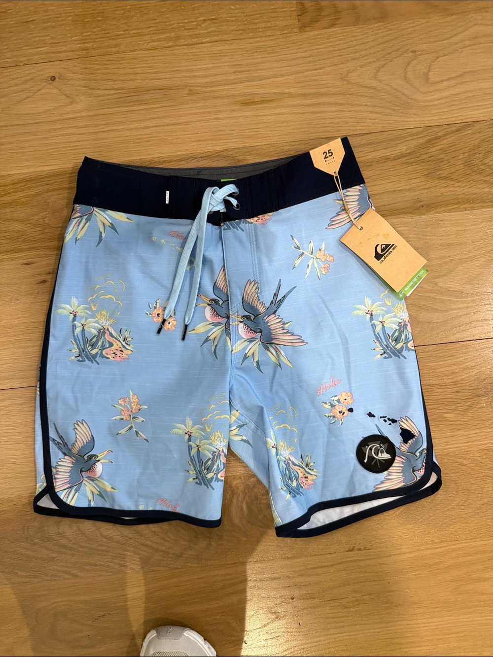 Quiksilver Light Blue Tropical Bird Boardshorts